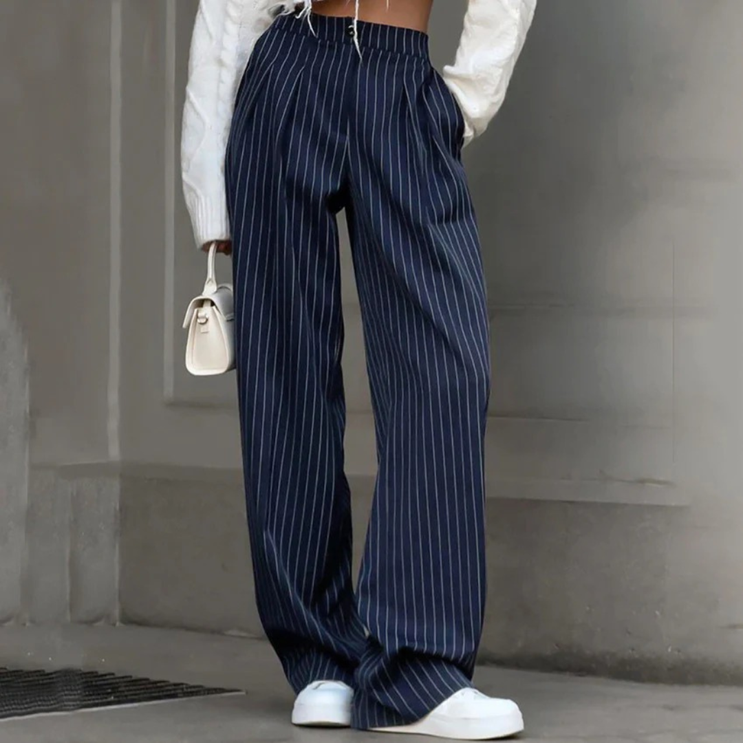 NOLA™ | PINSTRIPE RELAXED WIDE-LEG TROUSERS