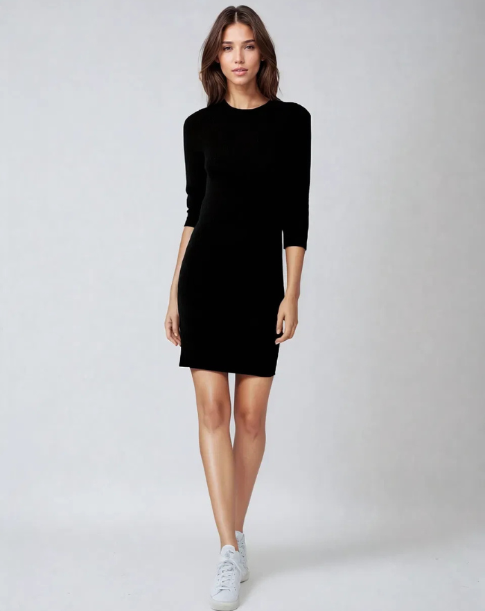 NOLA™ | LONG-SLEEVE KNIT DRESS BLACK