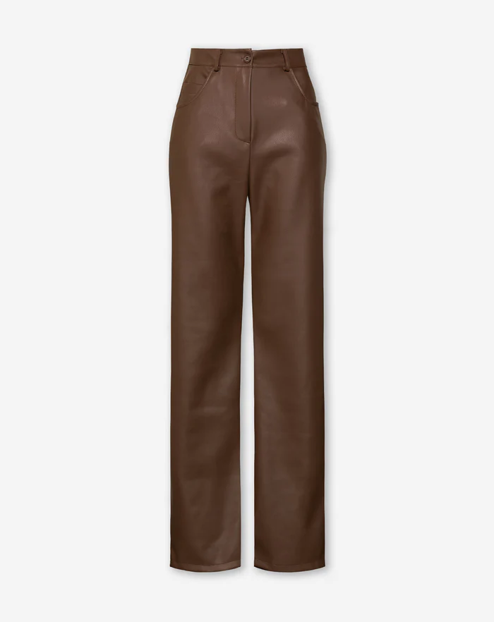 NOLA™ | LEATHER TROUSERS BROWN