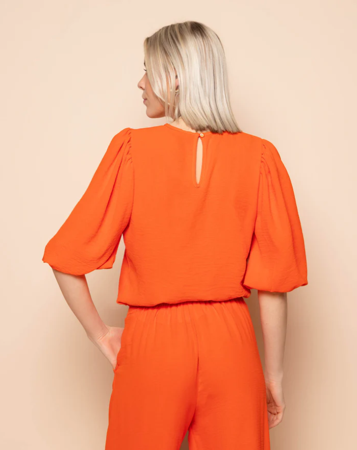 NOLA™ | PUFF SLEEVE TOP ORANGE