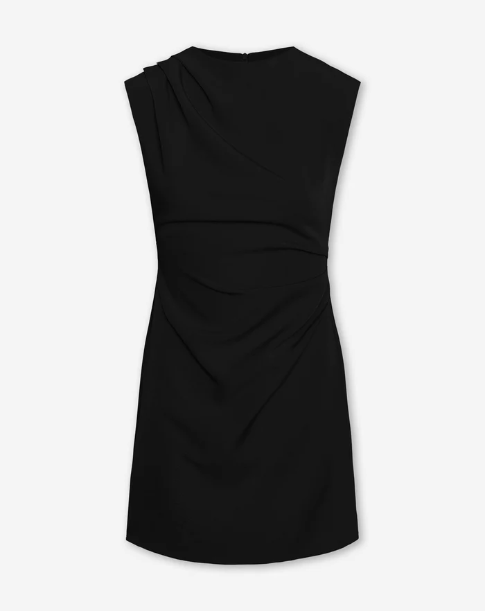 NOLA™ | DRAPED ASYMMETRIC DRESS BLACK