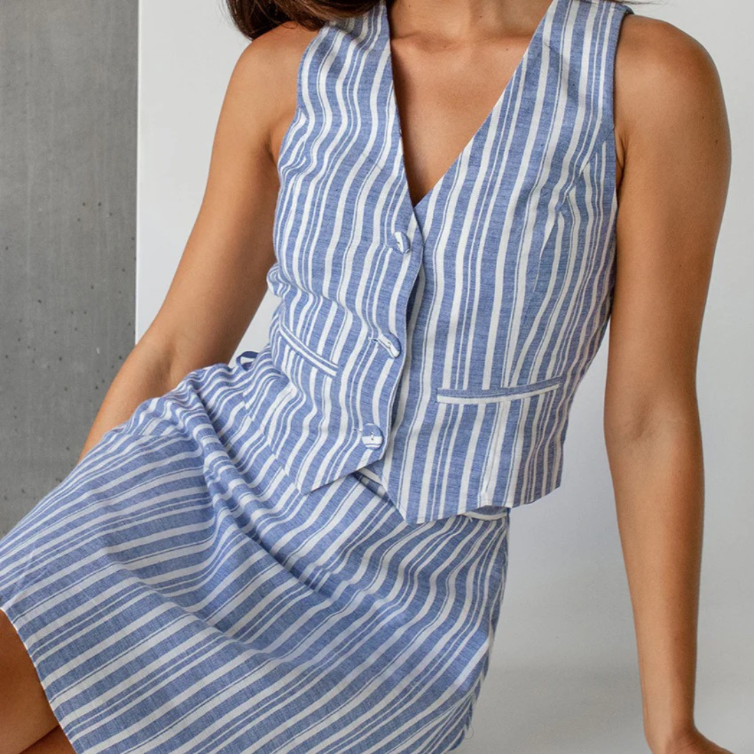 NOLA™ | STRIPED VEST & SKIRT SET