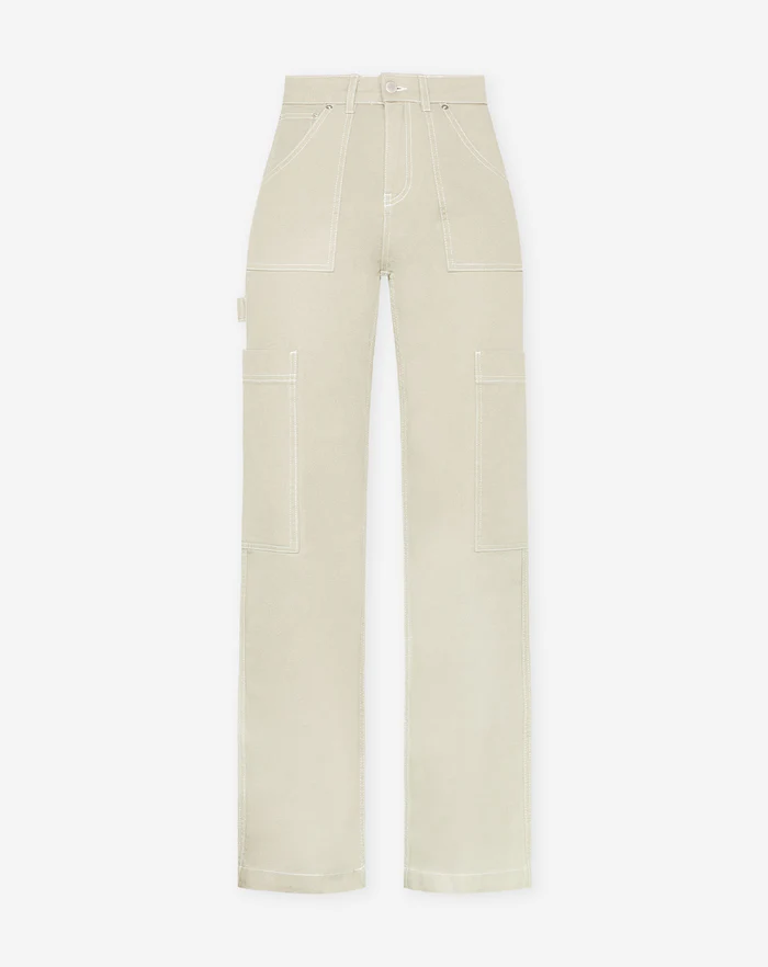 NOLA™ | HIGH-WAIST CARGO TROUSERS CREAM