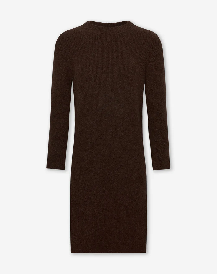 NOLA™ | LONG-SLEEVE KNIT DRESS BROWN