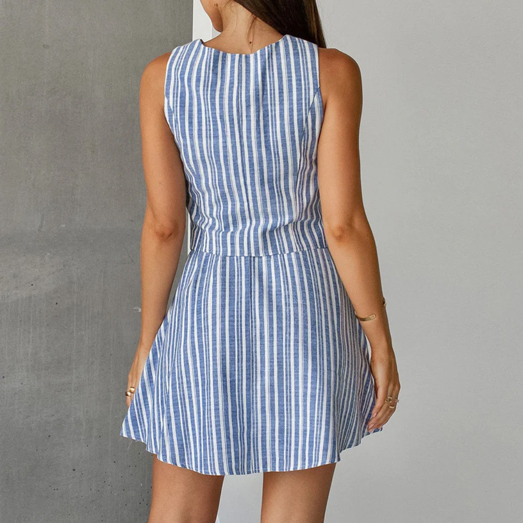 NOLA™ | STRIPED VEST & SKIRT SET