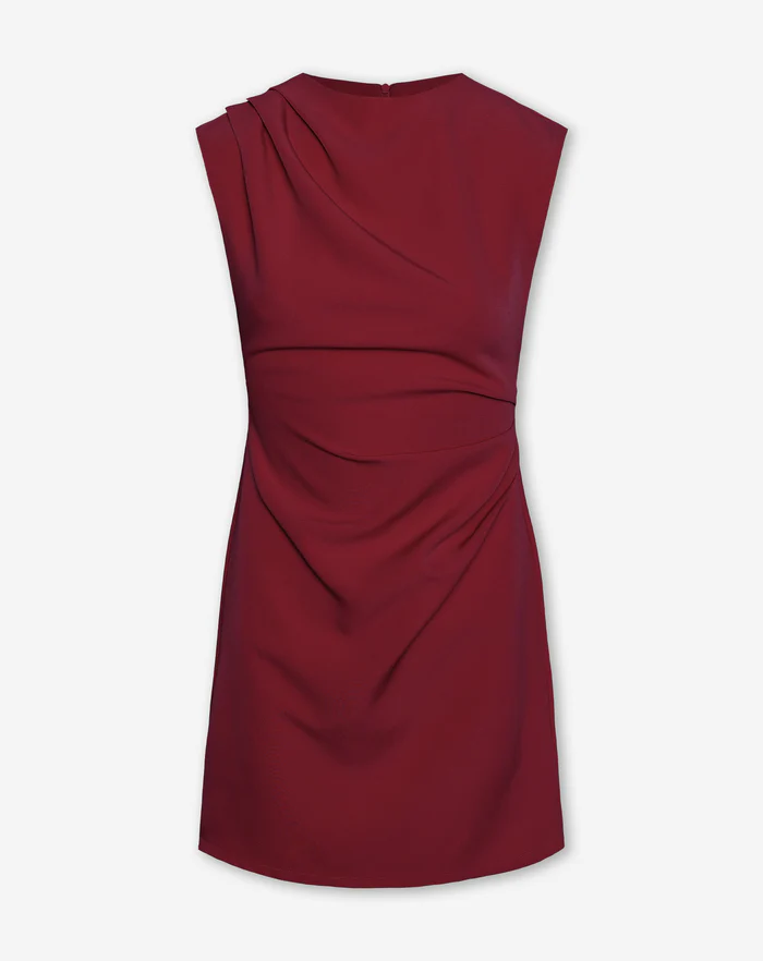 NOLA™ | DRAPED ASYMMETRIC DRESS RED