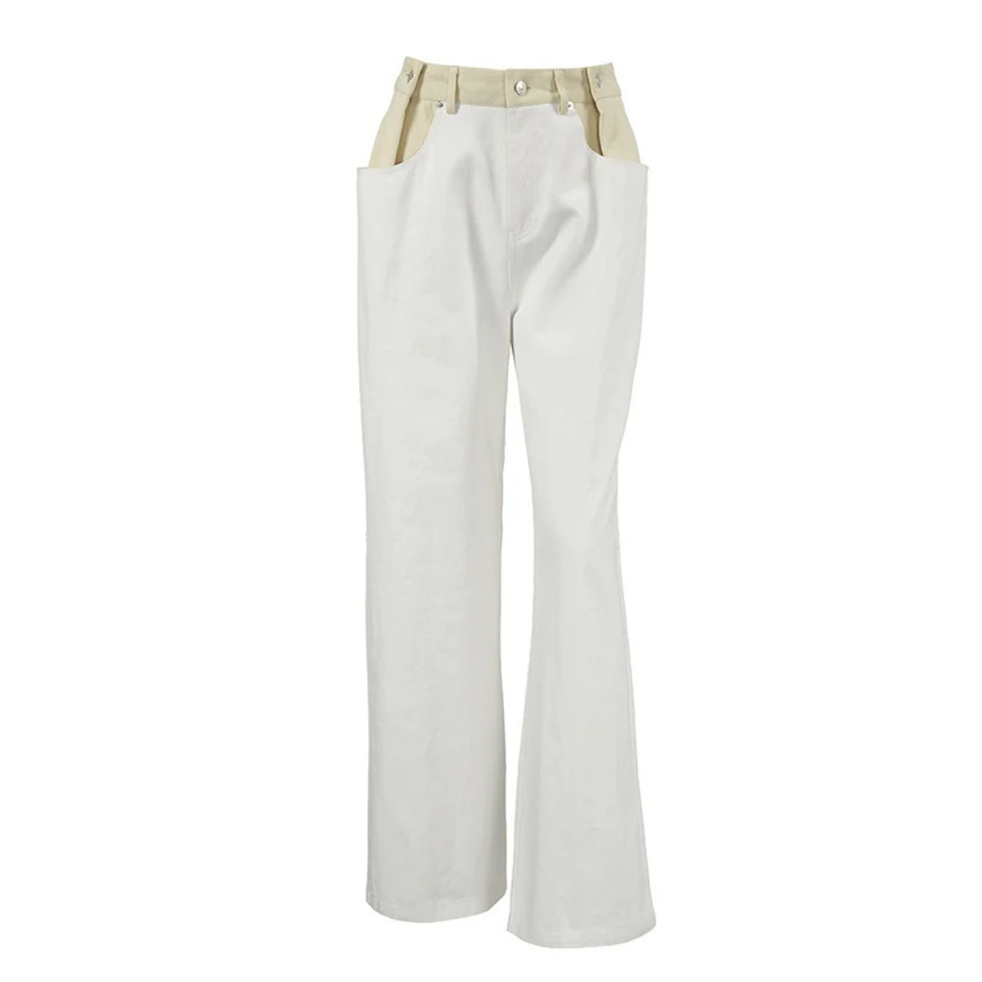 NOLA™ | TWO-TONE HIGH-WAISTED STRAIGHT JEANS