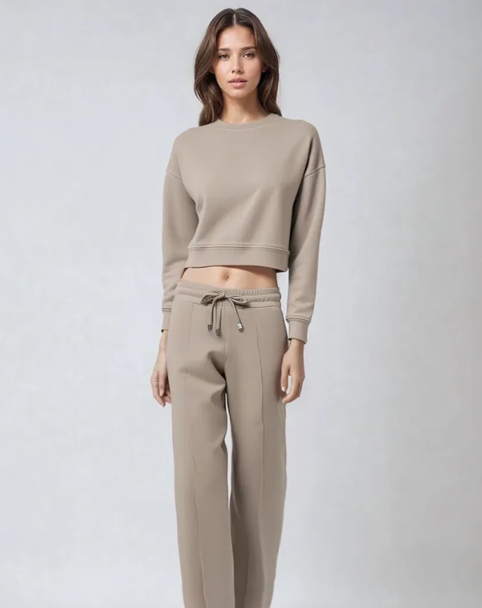 NOLA™ | WIDE-LEG SWEATPANTS BEIGE