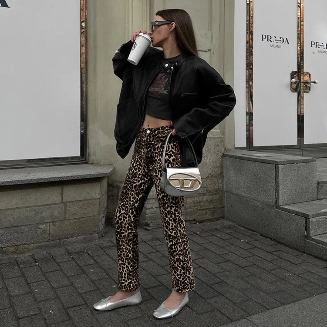 NOLA™ | LEOPARD STRAIGHT-LEG JEANS