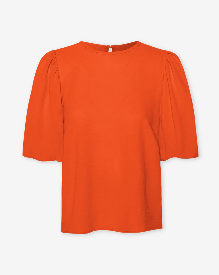 NOLA™ | PUFF SLEEVE TOP ORANGE