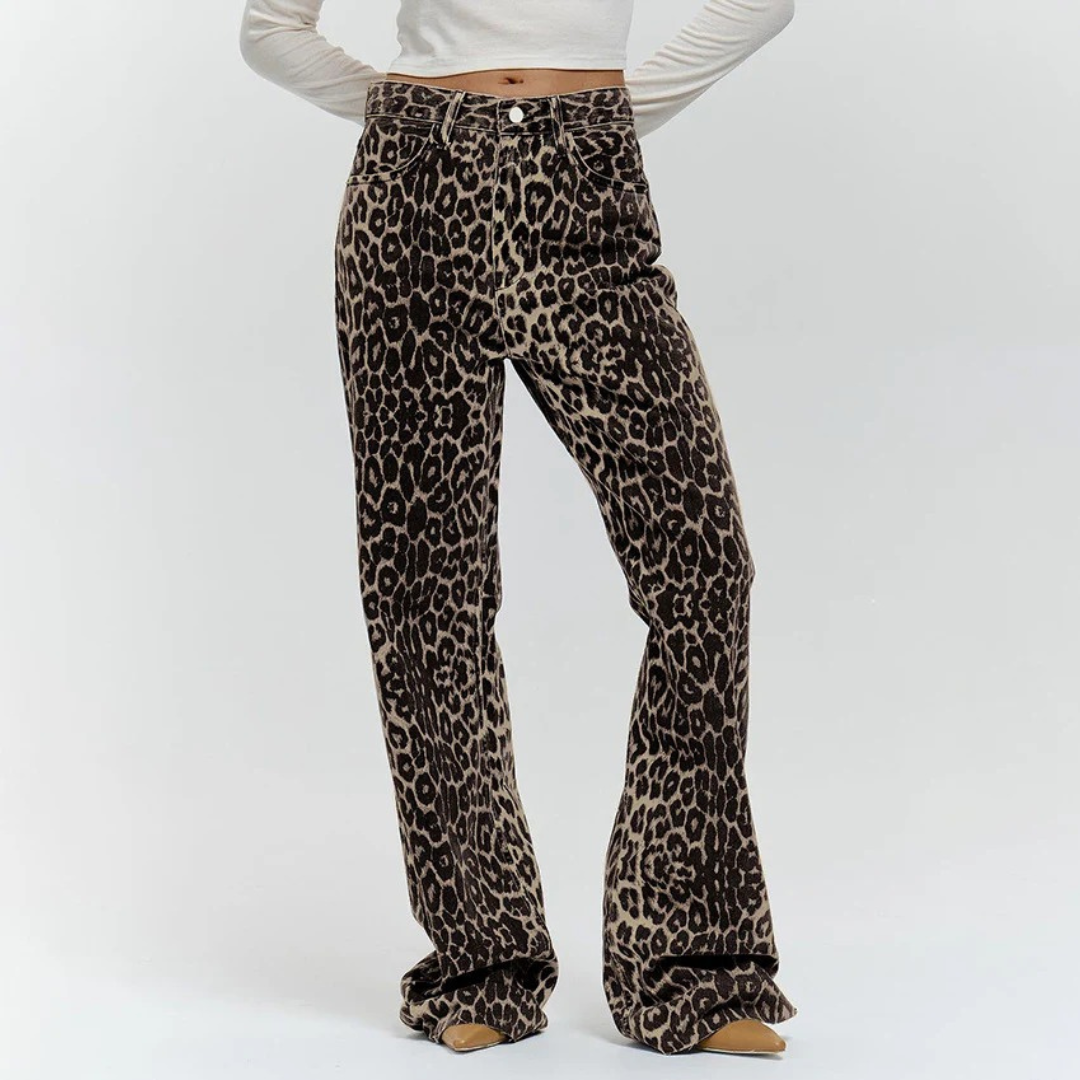 NOLA™ | LEOPARD PRINT FLARE JEANS