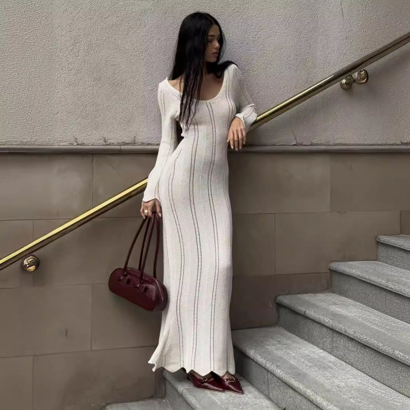 NOLA™ | OFF-SHOULDER KNIT MAXI DRESS