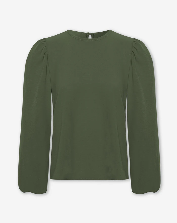 NOLA™ | PUFF SLEEVE SWEATER GREEN