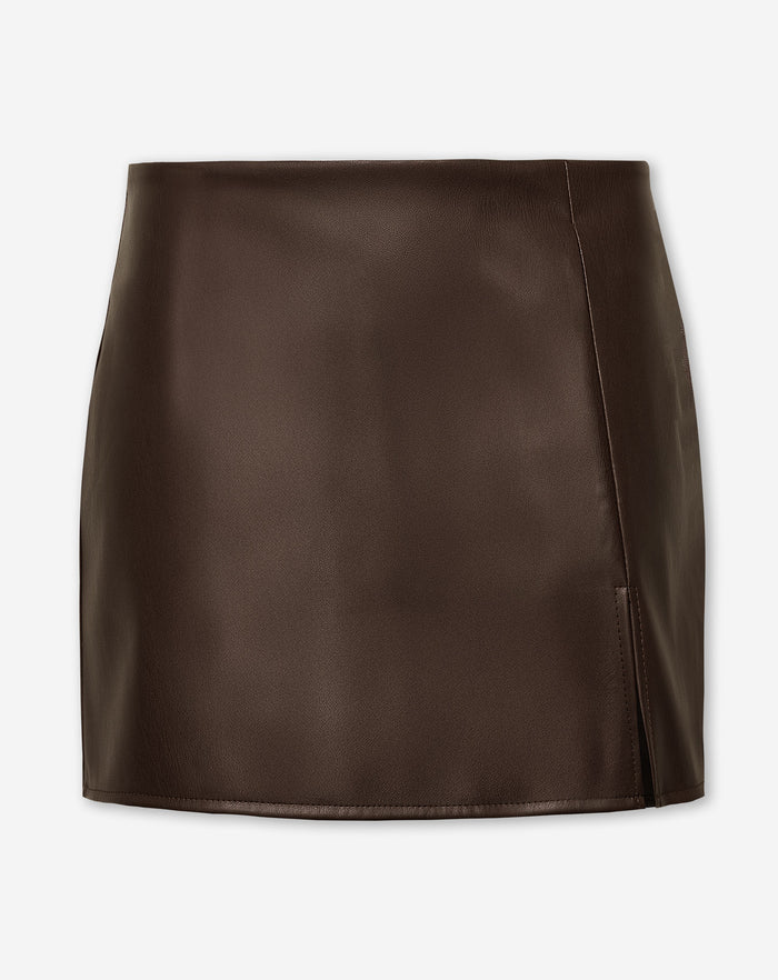 NOLA™ | LEATHER SKORT BROWN