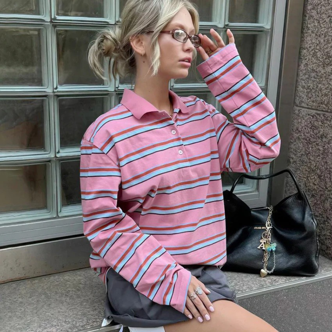 NOLA™ | OVERSIZED STRIPED RUGBY SHIRT