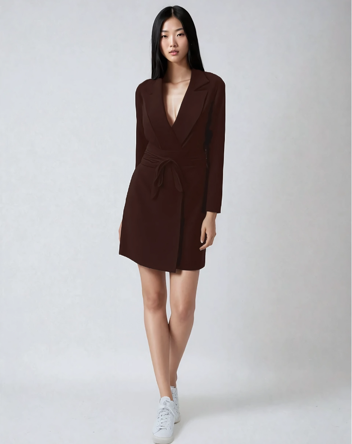 NOLA™ | TAILORED BLAZER DRESS BROWN