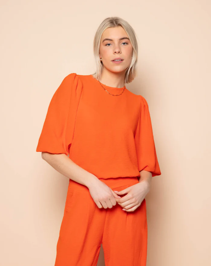 NOLA™ | PUFF SLEEVE TOP ORANGE