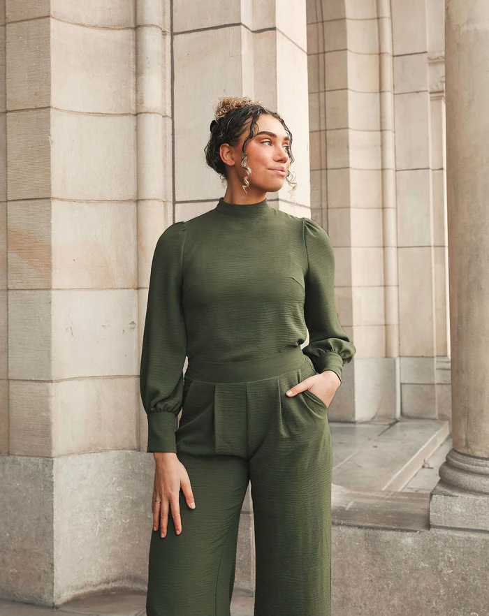 NOLA™ | PUFF BLOUSE GREEN